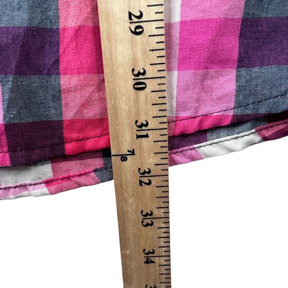 Zumba Wear Lovely Studded Logo Button Down Shirt Mens XL Checks Long Sleeve Pink - Picture 9 of 11